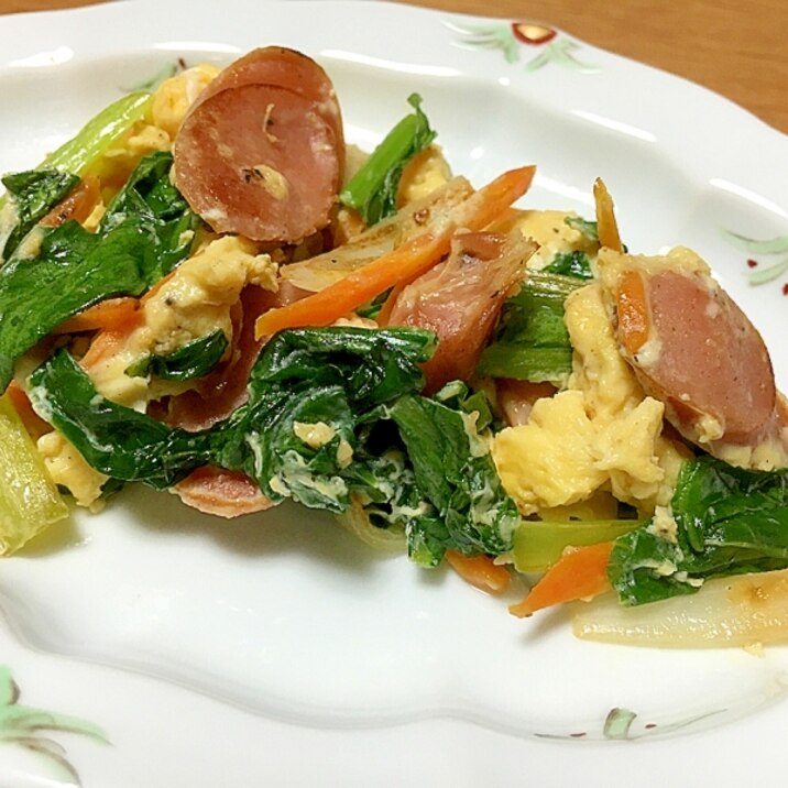 お弁当に☆野菜とウインナーのたまごとじ